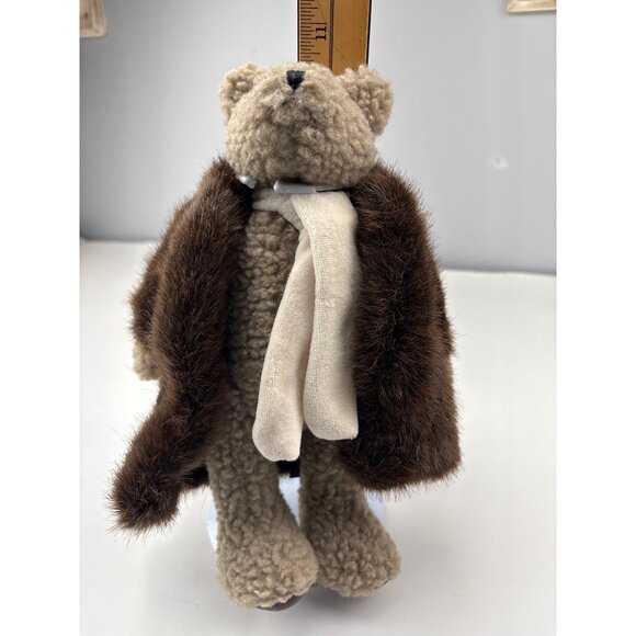 Boyds Skidoo Bear Collectible with Brown Coat & Cream Scarf Adorned - Picture 7 of 10